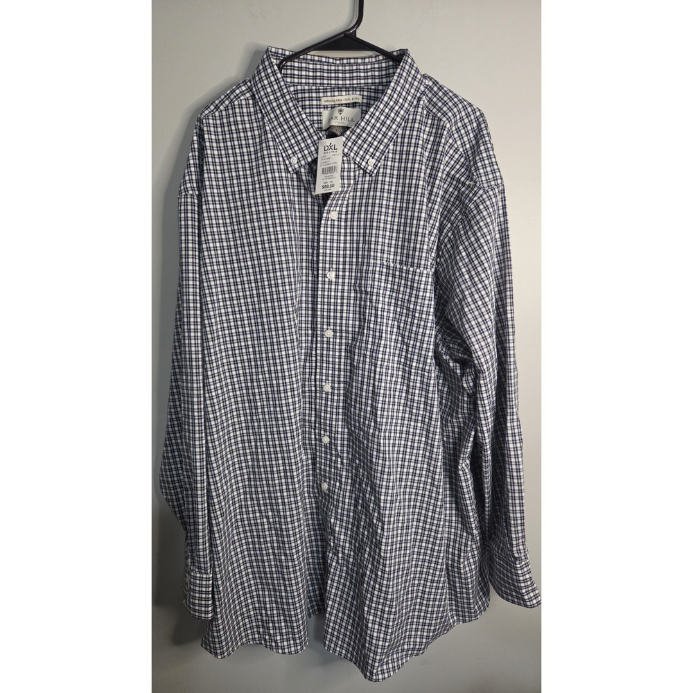 DXL Oak Hill Big and Tall Plaid Button Up 3x Shirt
